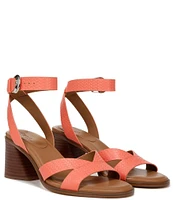 Naturalizer 27 EDIT Yumi Leather Ankle Strap Block Heel Casual Sandals