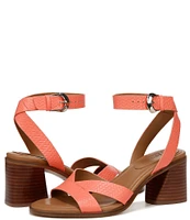 Naturalizer 27 EDIT Yumi Leather Ankle Strap Block Heel Casual Sandals