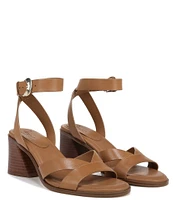 Naturalizer 27 EDIT Yumi Leather Ankle Strap Block Heel Casual Sandals