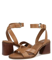 Naturalizer 27 EDIT Yumi Leather Ankle Strap Block Heel Casual Sandals