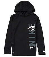 Nike 3BRAND by Russell Wilson Big Boys 8-20 Long Sleeve Vertical Logo Graphic Thermal Hoodie Pullover