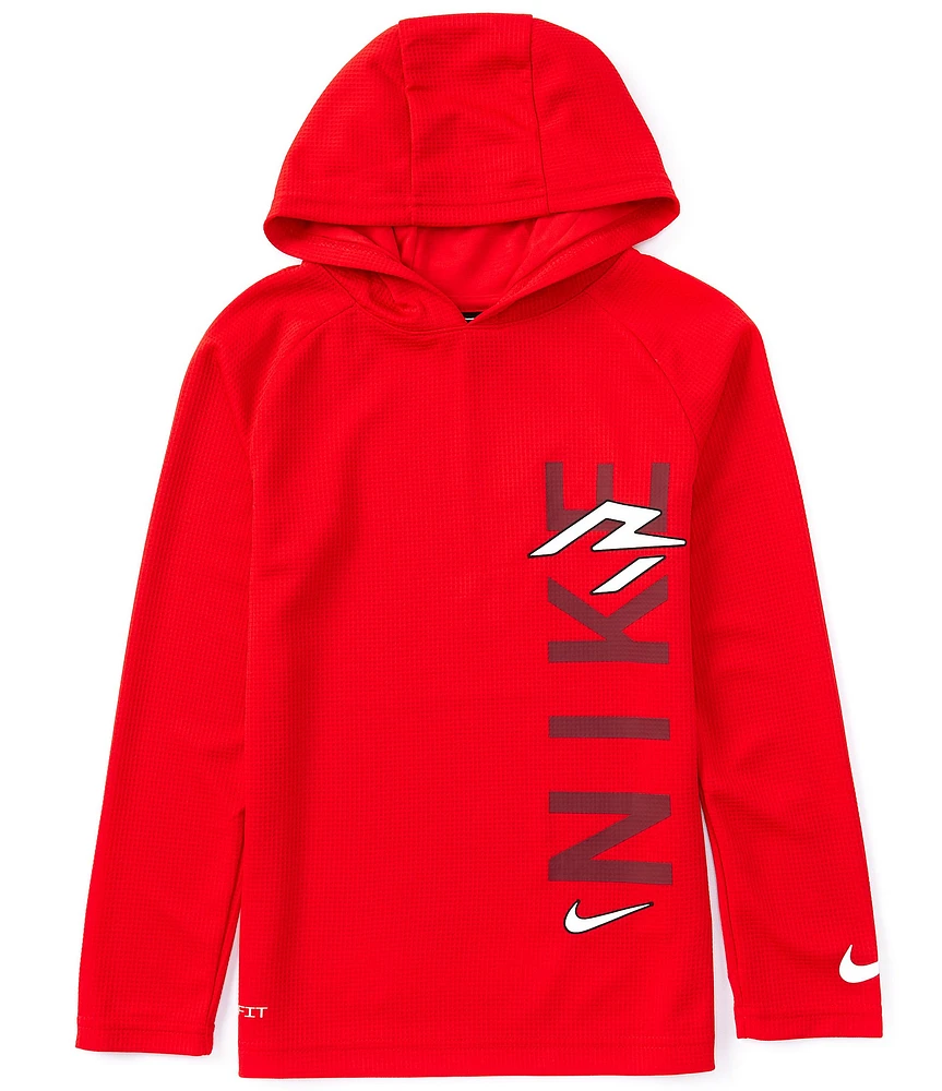 Nike 3BRAND by Russell Wilson Big Boys 8-20 Long Sleeve Vertical Logo Graphic Thermal Hoodie Pullover