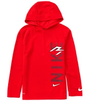 Nike 3BRAND by Russell Wilson Big Boys 8-20 Long Sleeve Vertical Logo Graphic Thermal Hoodie Pullover