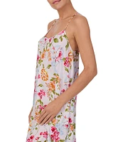 40 Winks Floral Print Sleeveless V-Neck Maxi Woven Chemise