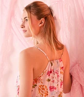 40 Winks Floral Print Sleeveless V-Neck Maxi Woven Chemise