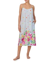 40 Winks Floral Print Sleeveless V-Neck Woven Midi Chemise