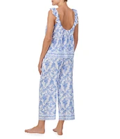 40 Winks Floral Sleeveless Scoop Neck Cropped Pajama Set