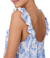 40 Winks Floral Sleeveless Scoop Neck Cropped Pajama Set
