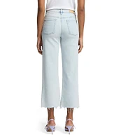 7 For All Mankind Alexa High Rise Raw Hem Cropped Jeans