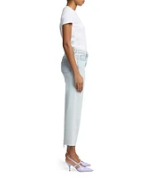 7 For All Mankind Alexa High Rise Raw Hem Cropped Jeans