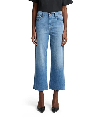 7 For All Mankind Alexa High Rise Trouser Leg Cropped Stretch Denim Jeans