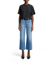 7 For All Mankind Alexa High Rise Trouser Leg Cropped Stretch Denim Jeans