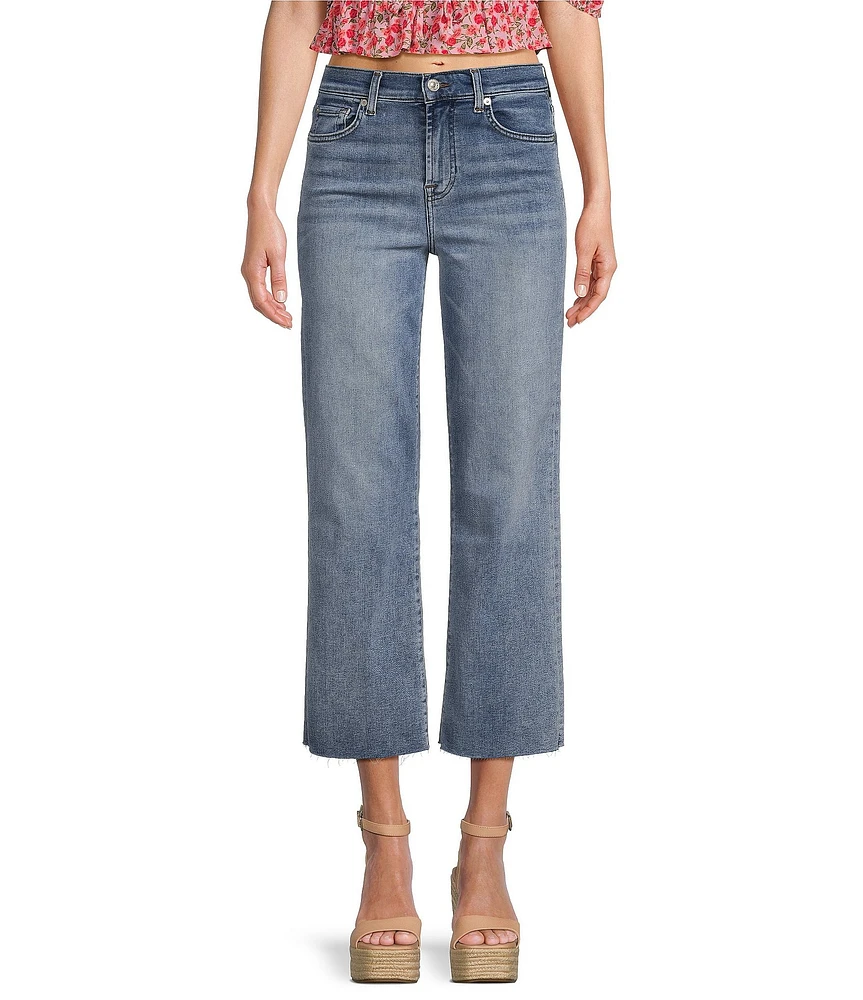 7 For All Mankind Alexa High Rise Wide Leg Cropped Jeans