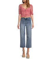 7 For All Mankind Alexa High Rise Wide Leg Cropped Jeans