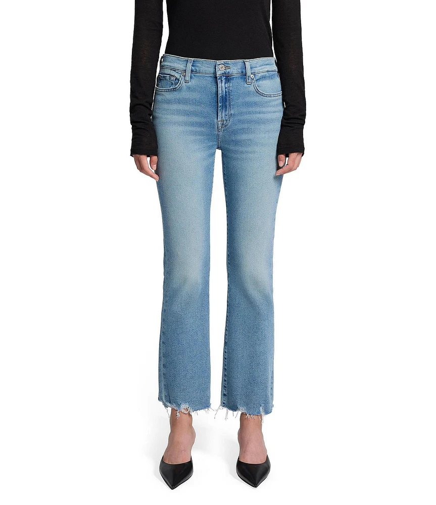 7 For All Mankind Daisy Mid Rise Bootleg Ankle Length Denim Jeans