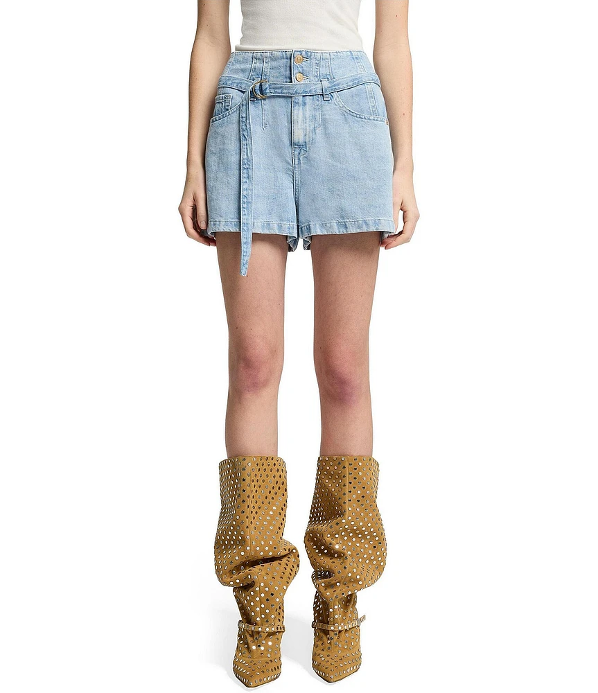 7 For All Mankind High Rise Belted Shorts