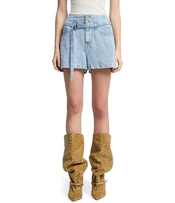 7 For All Mankind High Rise Belted Shorts