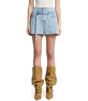 7 For All Mankind High Rise Belted Shorts