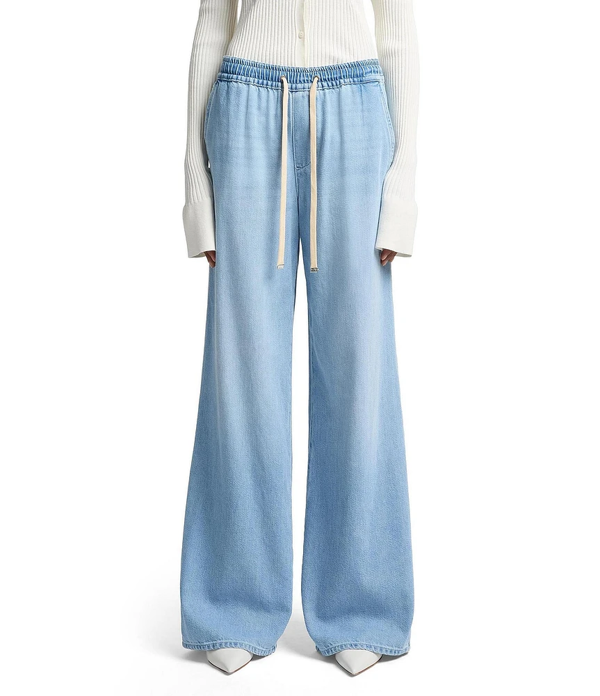 7 For All Mankind High Waist Wide Leg Pull-On Pants