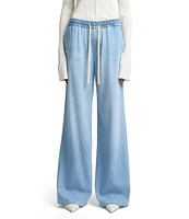 7 For All Mankind High Waist Wide Leg Pull-On Pants