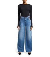 7 For All Mankind Scout Oversized Straight Hip Cut-Out Jeans