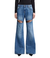 7 For All Mankind Spencer Cut-Out Detail Flare Leg Jeans