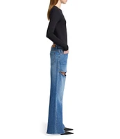 7 For All Mankind Spencer Cut-Out Detail Flare Leg Jeans