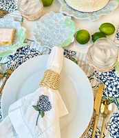 8 Oak Lane Hydrangea Embroidered Dinner Napkin, Set of 6