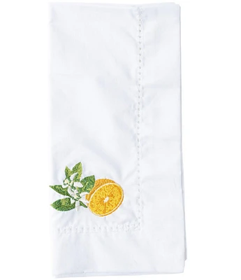 8 Oak Lane Orange Blossom Embroidered Dinner Napkin, Set of 6