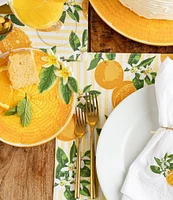 8 Oak Lane Orange Blossom Embroidered Dinner Napkin, Set of 6
