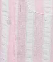 8 Oak Lane Short Sleeve Notch Collar Woven Striped Boxer Short Pajama Set