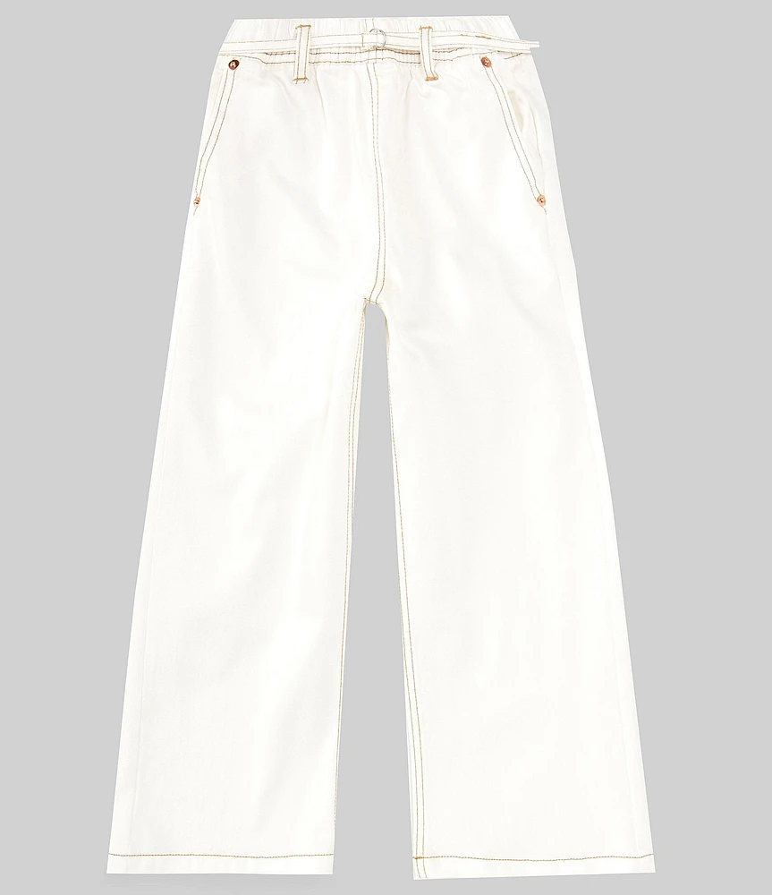 A Loves A Big Girls 7-16 Belted Contrast Stitching Straight Hem Denim Pants