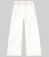 A Loves A Big Girls 7-16 Belted Contrast Stitching Straight Hem Denim Pants