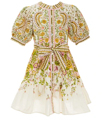 A Loves A Big Girls 7-16 Bubble Sleeve Floral Dress