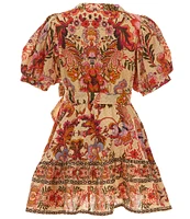 A Loves A Big Girls 7-16 Bubble Sleeve Floral Print Dress