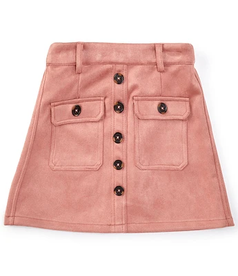 A Loves A Big Girls 7-16 Button Front Mini Skirt