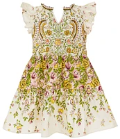 A Loves A Big Girls 7-16 Floral Ruffle Cap Sleeve A-Line Tiered Dress