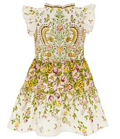 A Loves A Big Girls 7-16 Floral Ruffle Cap Sleeve A-Line Tiered Dress