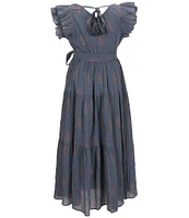 A Loves A Big Girls 7-16 Family Matching Flutter Sleeve Maxi Dress