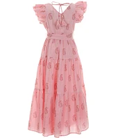 A Loves A Big Girls 7-16 Family Matching Flutter Sleeve Maxi Dress