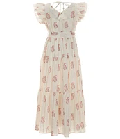 A Loves A Big Girls 7-16 Family Matching Flutter Sleeve Maxi Dress