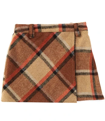 A Loves A Big Girls 7-16 Mini Plaid Wrap Skort