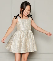 A Loves A Big Girls 7-16 Glitter Velvet Bow Party Dress