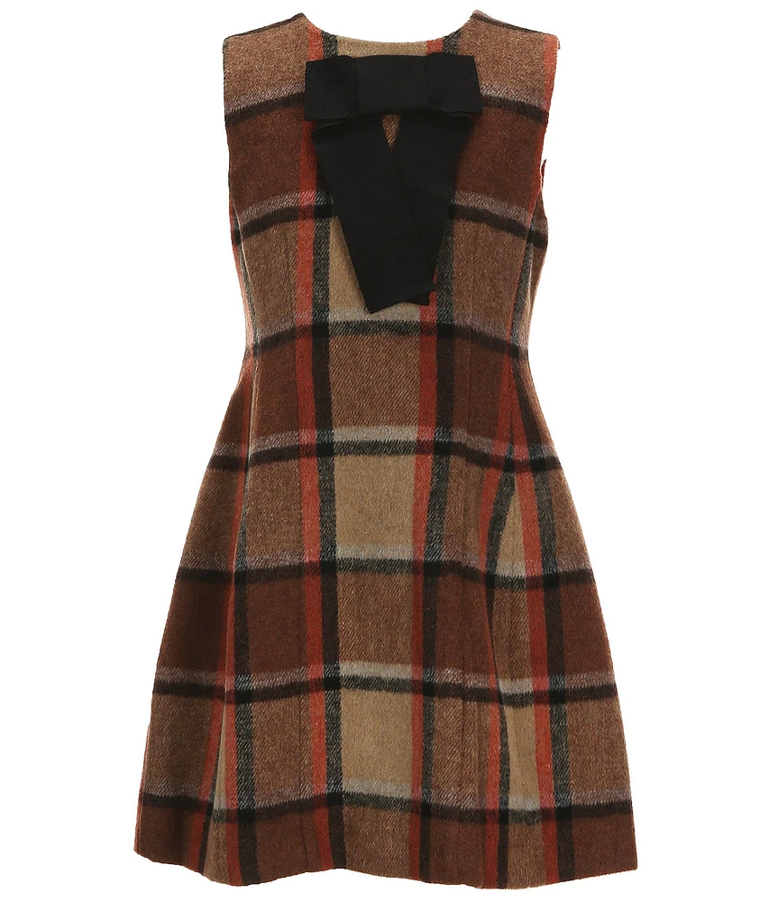 A Loves A Big Girls 7-16 Plaid Bow Detail Dress