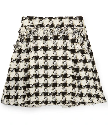 A Loves A Big Girls 7-16 Pleated Houndstooth Skirt