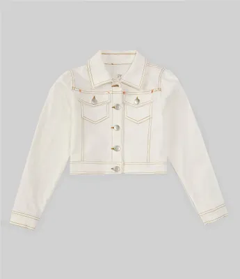 A Loves A Big Girls 7-16 Puff Sleeve Denim Jacket