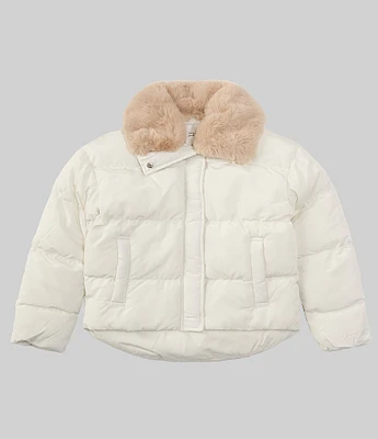 A Loves A Big Girls 7-16 Puffer Jacket with Faux Fur Collar