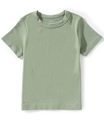 A Loves A Big Girls Ribbed Knit Short Sleeve T-Shirt