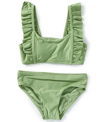 A Loves A Big Girls 7-16 Ruffle Bralette 2-Piece Swimsuit
