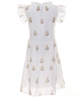 A Loves A Big Girls 7-16 Family Matching Ruffle Cap Sleeve Embroidered A-Line Tiered Dress